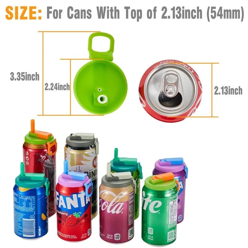 🔥 HOT SALE 🔥Reusable Soda Can Lids with Straw