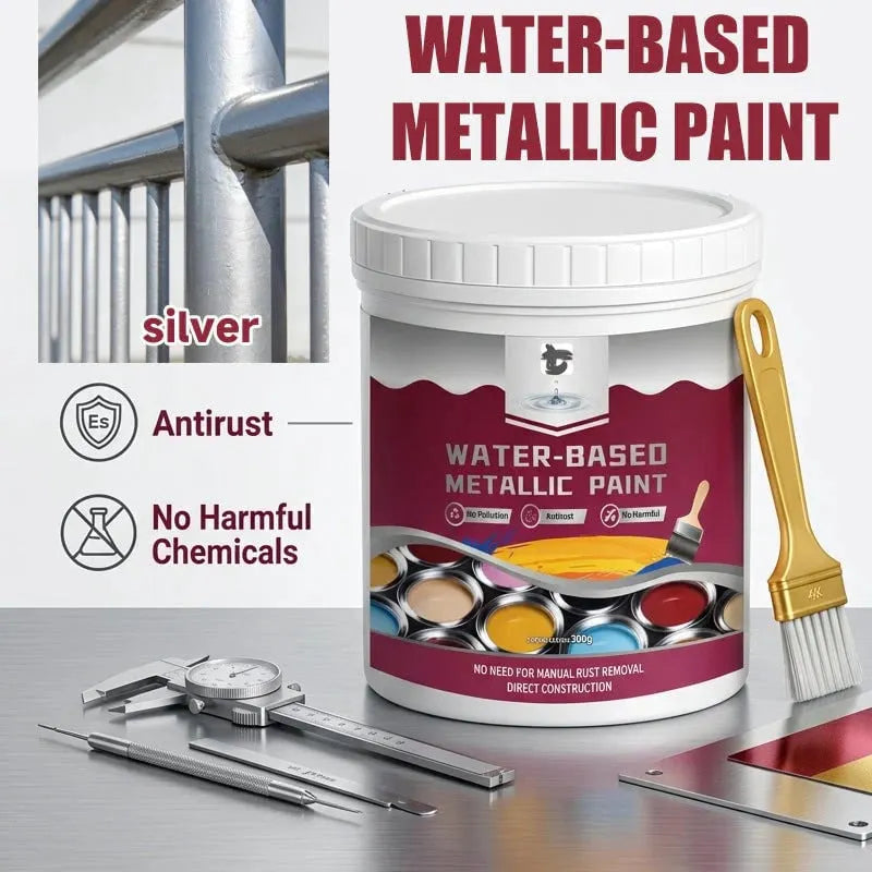 🔥HOT SALE🔥⏳Time-Limited Special⏰Rust Converter Metallic Paint – One coat stops rust, no sanding, no fumes. Dries to a sleek metal finish. Perfect for garden tools & gates. 🔨🛡️