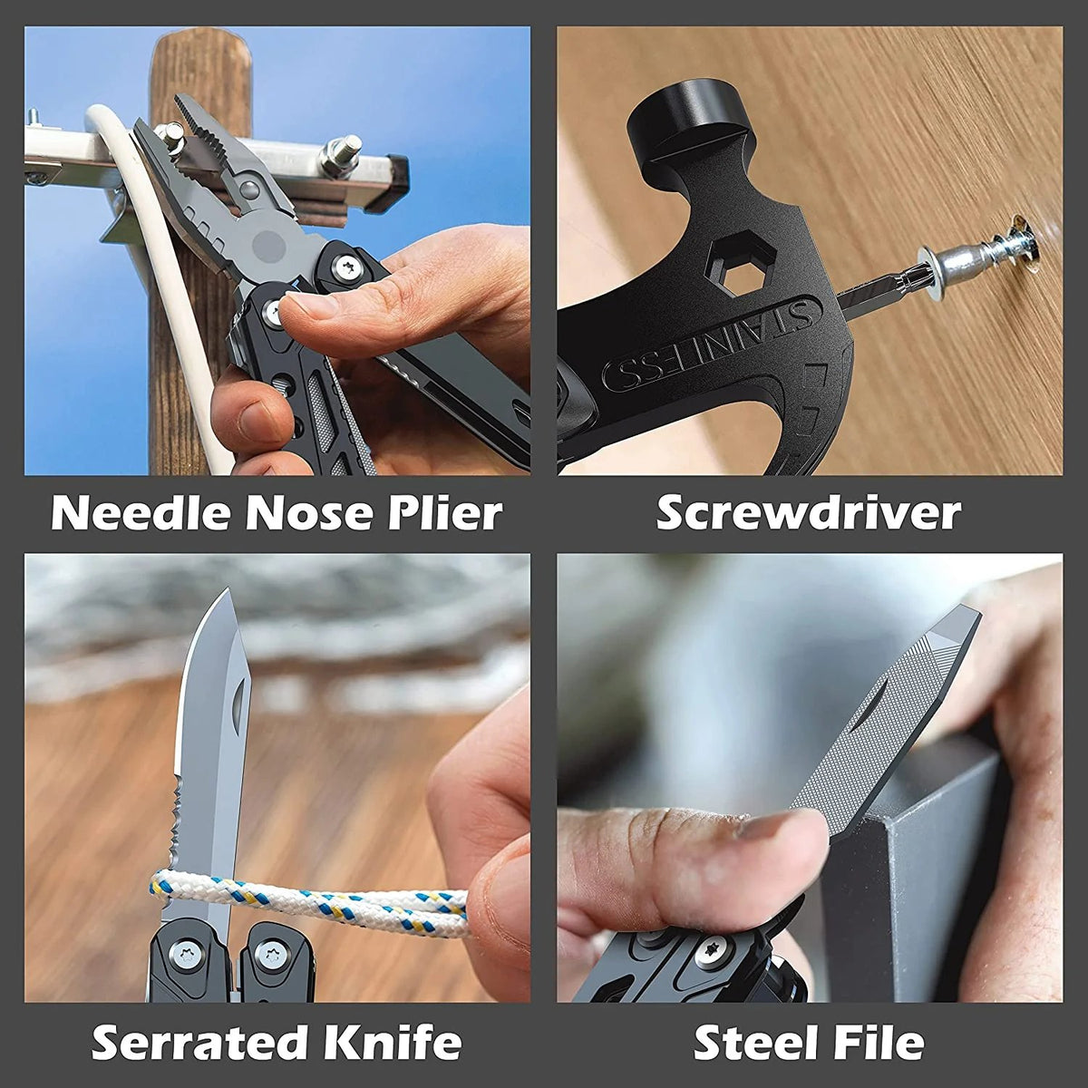 🛠️14 in 1 Stainless Steel Multi-Tool Hammer