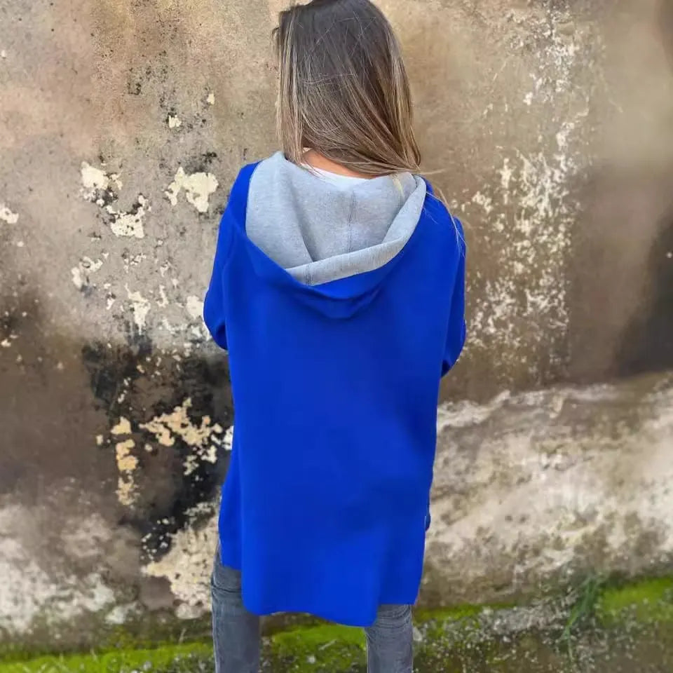 Zipper Hooded Long Sleeve Casual Coat