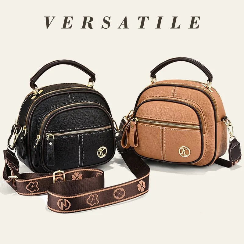Multifunctional Compartments Adjustable Leather Crossbody Bag
