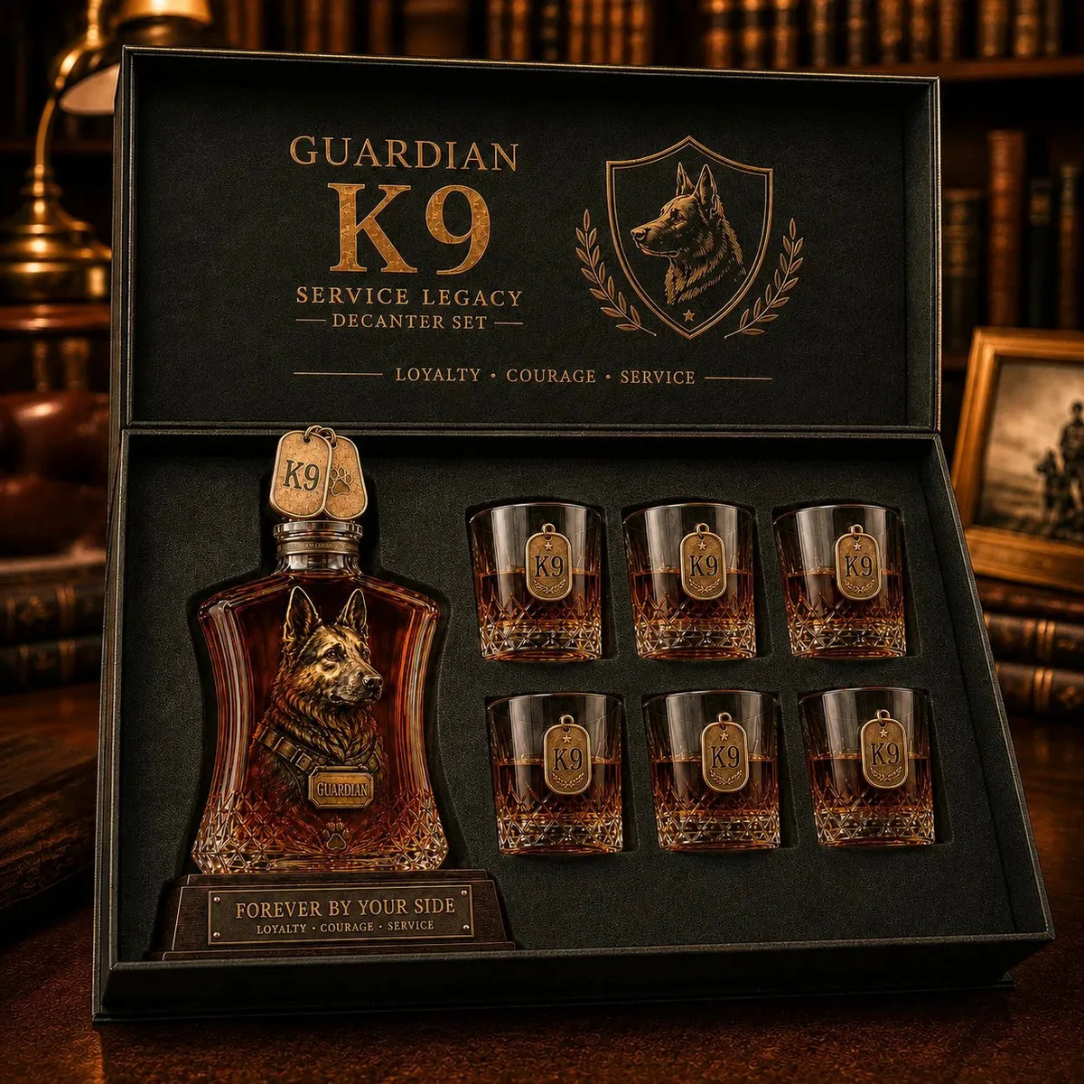 🔥HOT SALE🔥🐕🐾Guardian K9 Service Legacy Whiskey Decanter Set