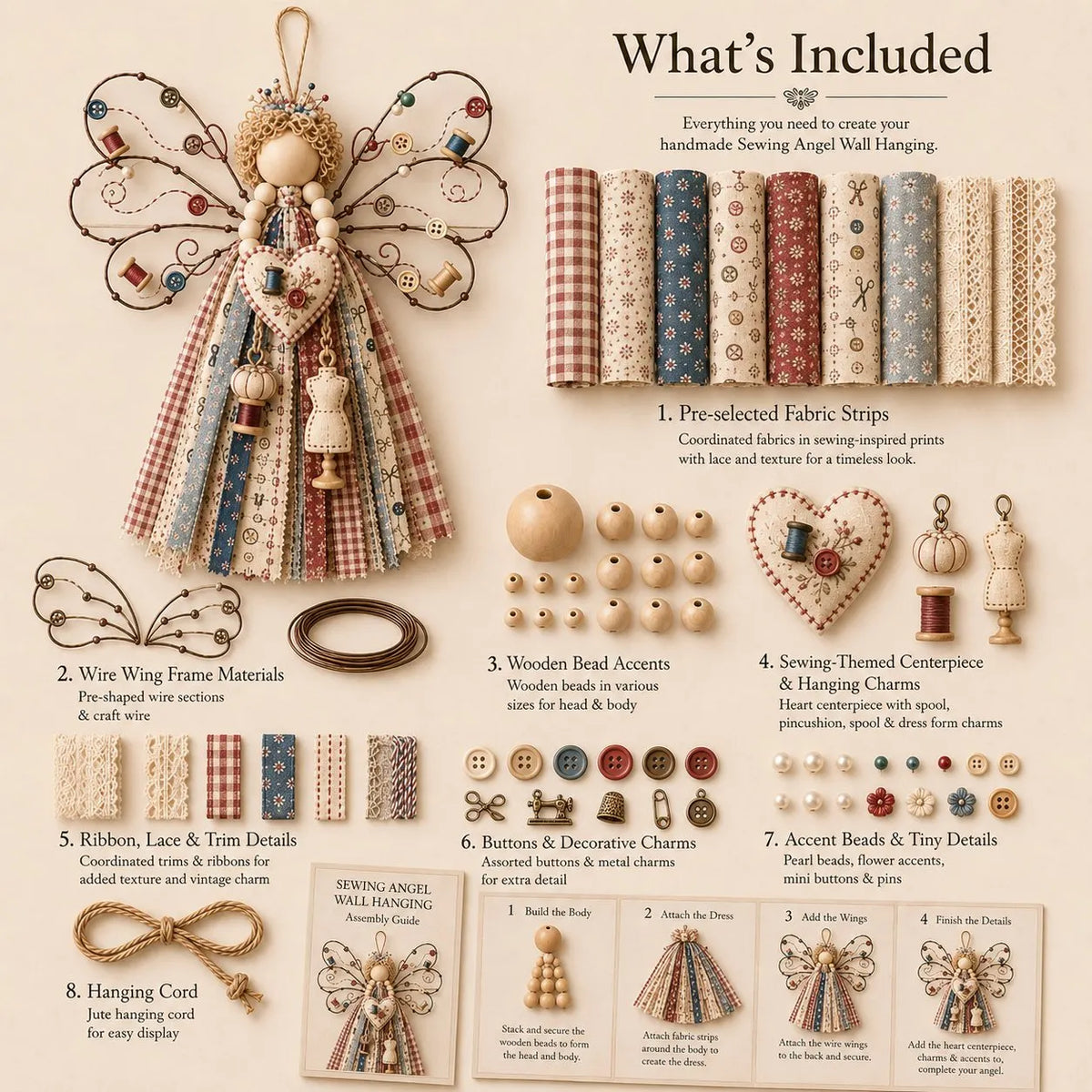 🔥 HOT SALE 🔥🪽 Angel Fabric Hanging DIY Kit