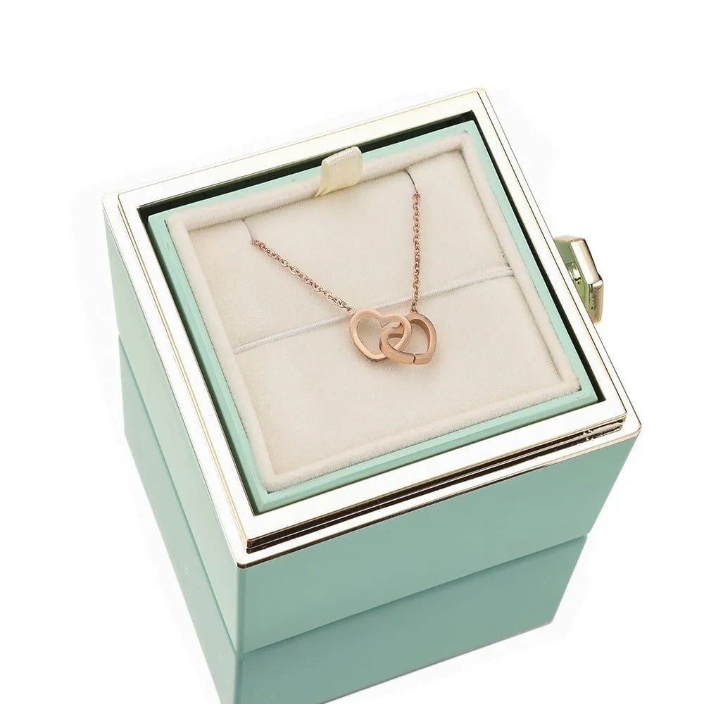 Eternal Rose Box - W/ Engraved Necklace & Simulated Rose.