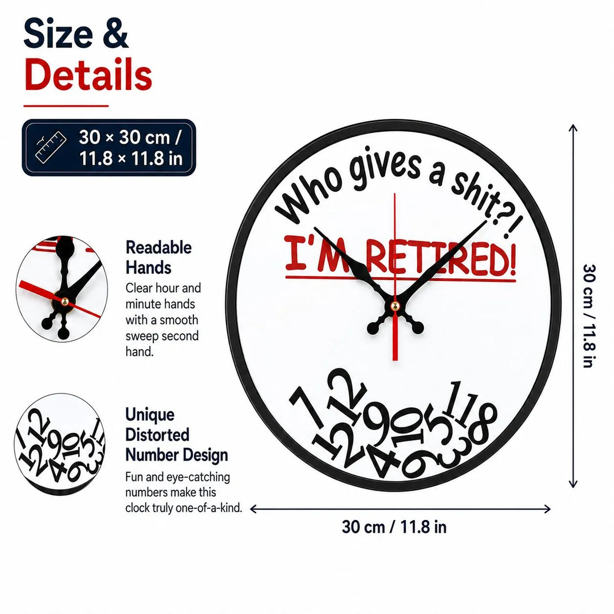 🔥HOT SALE 49% OFF⏰ Who Cares What Time It Is? You’re Retired! 🎉Funny Retirement Wall Clock