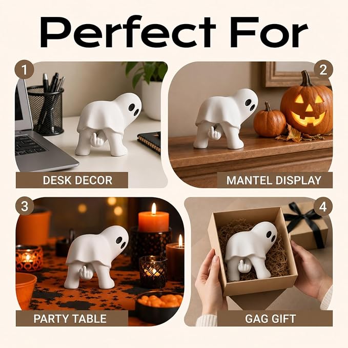 Funny Middle Finger Ghost Ornament