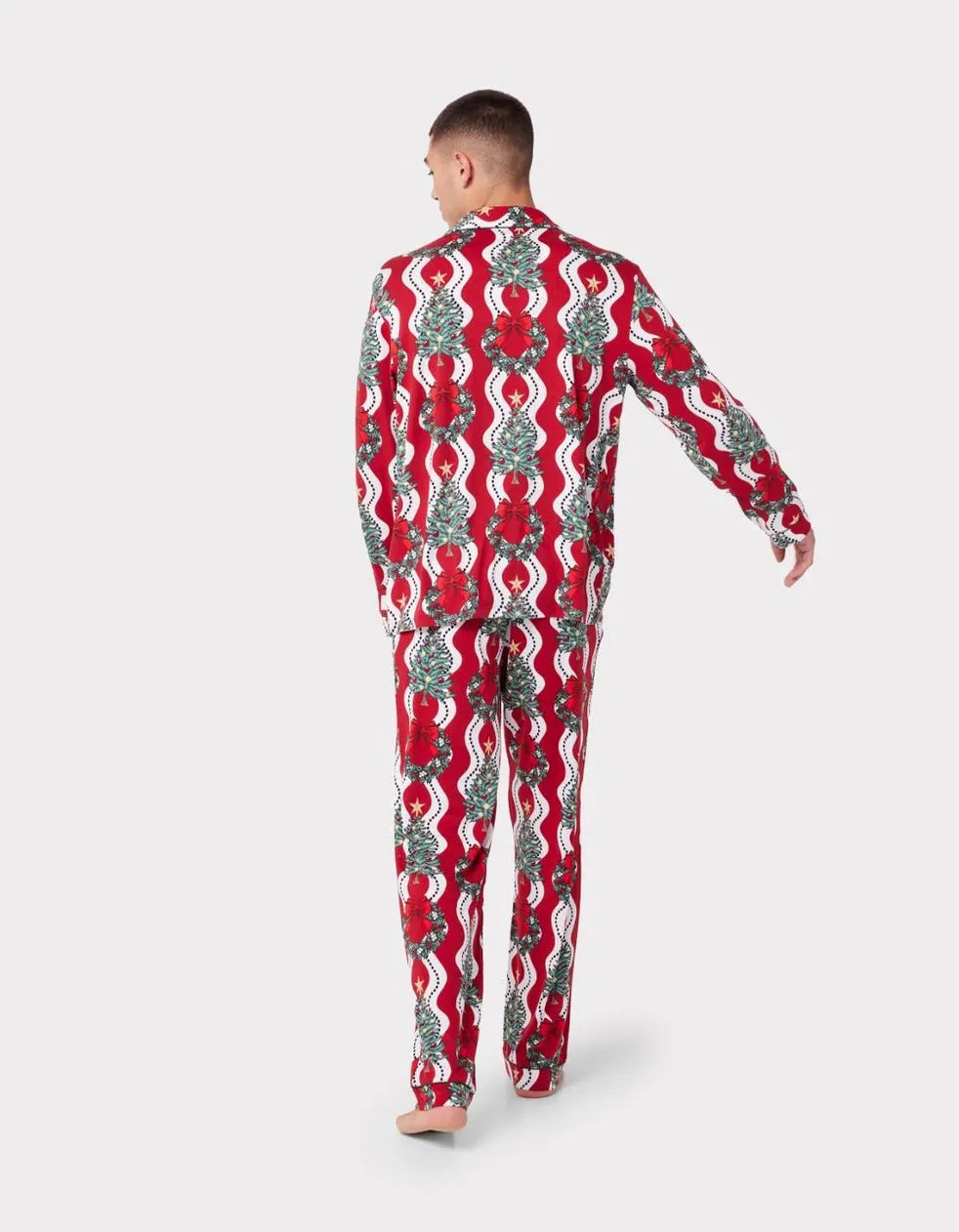 🎅Christmas Tree Wreath Stripe Print Long Pyjama Set