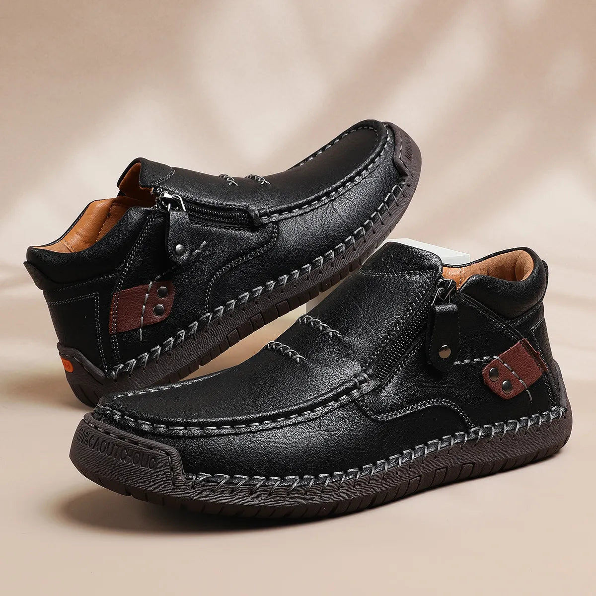 Men’s Handmade Premium Leather Slip-On Driving Boots