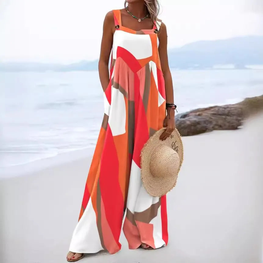 Women’s Boho Floral Print Jumpsuit
