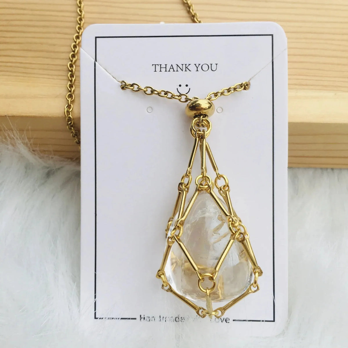 Crystal Stone Holder Necklace - Free (Crystal) Gift Included🎁
