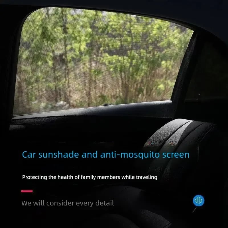🎉 Car Anti‐Mosquito Screen/Net, 4 Pack Car Sunshade Curtain, Mosquito Net For Car Glass, Privacy Window Mesh