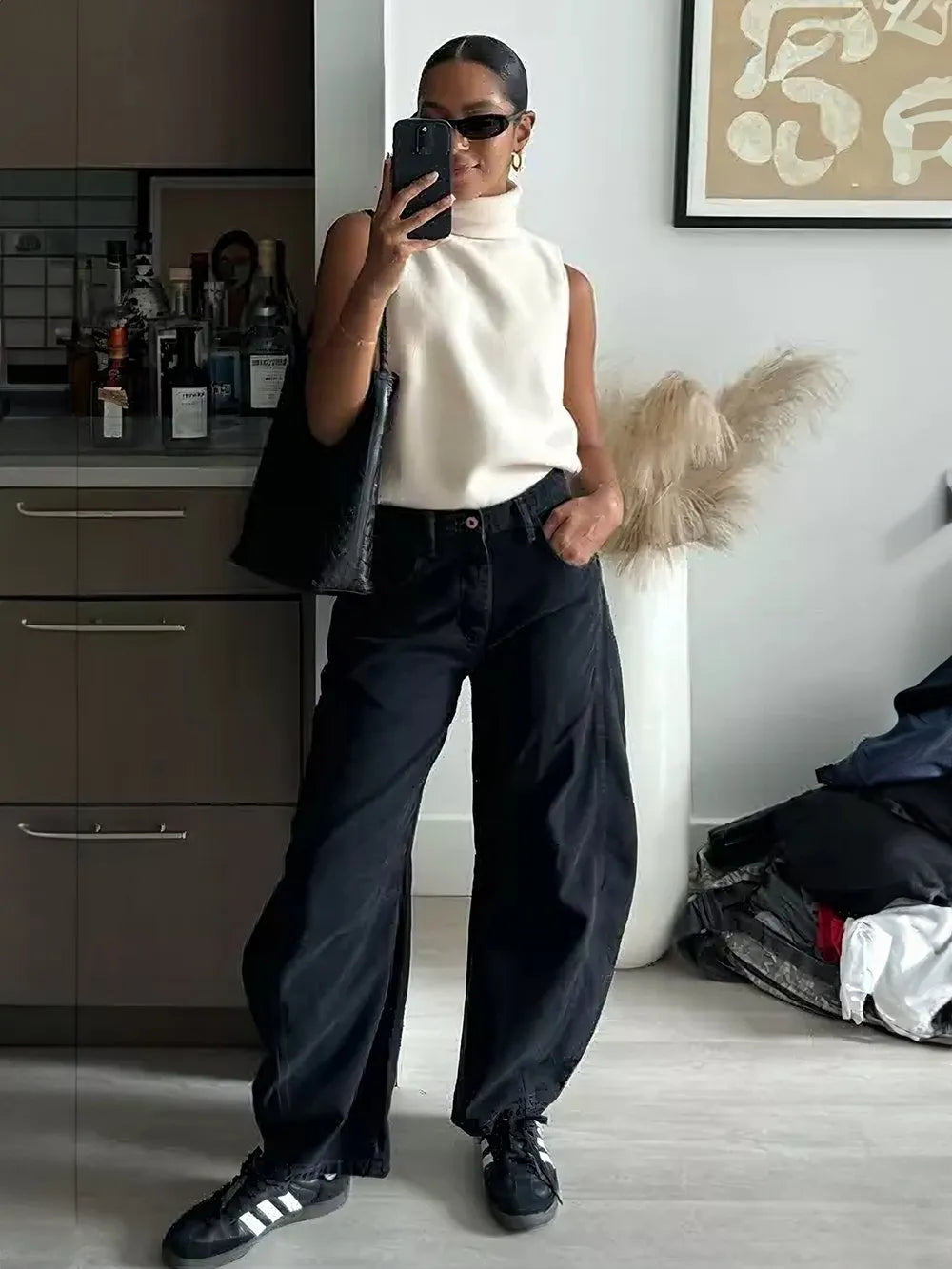 Women's Fashion Mid-Rise Barrel Jeans