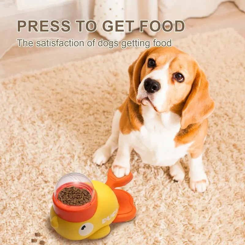 🎉🔥 Yellow Duck-Shaped Interactive Pet Feeder