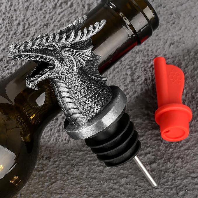 Dragon Head Wine Pourer & Bottle Stopper Set🐉🍷
