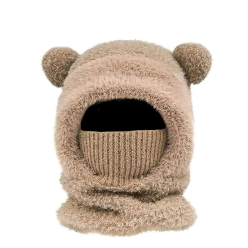 🔥LAST DAY 50% OFF - Women's Solid Pom Pom Bear-Ear Beanie Hat