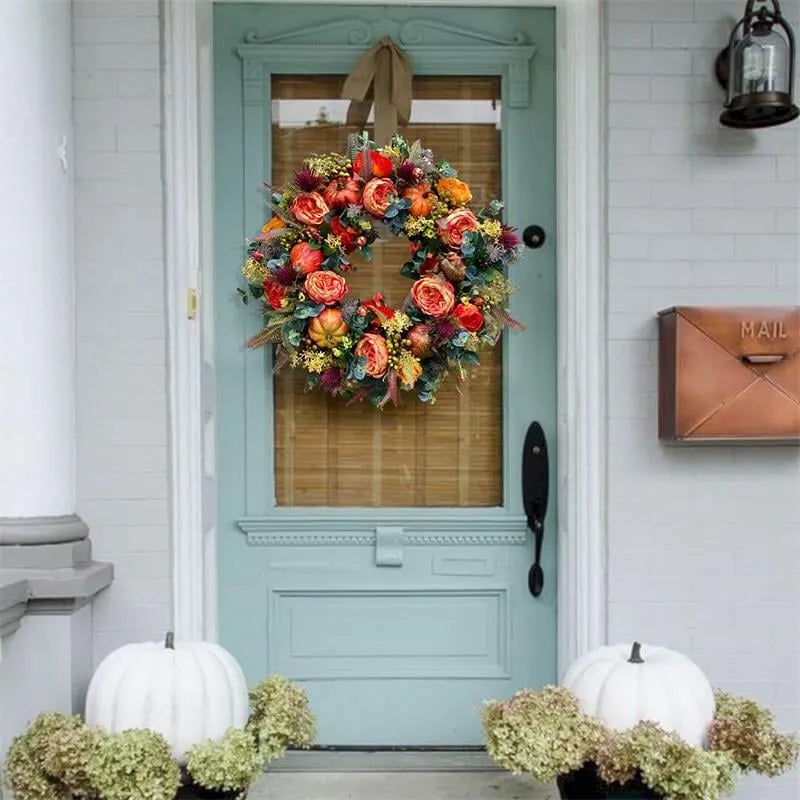 🔥Fall Peony And Pumpkin Wreath - Year Round Wreath -💖
