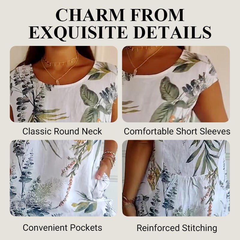🌸🌸 Casual Printed Dress with Pockets