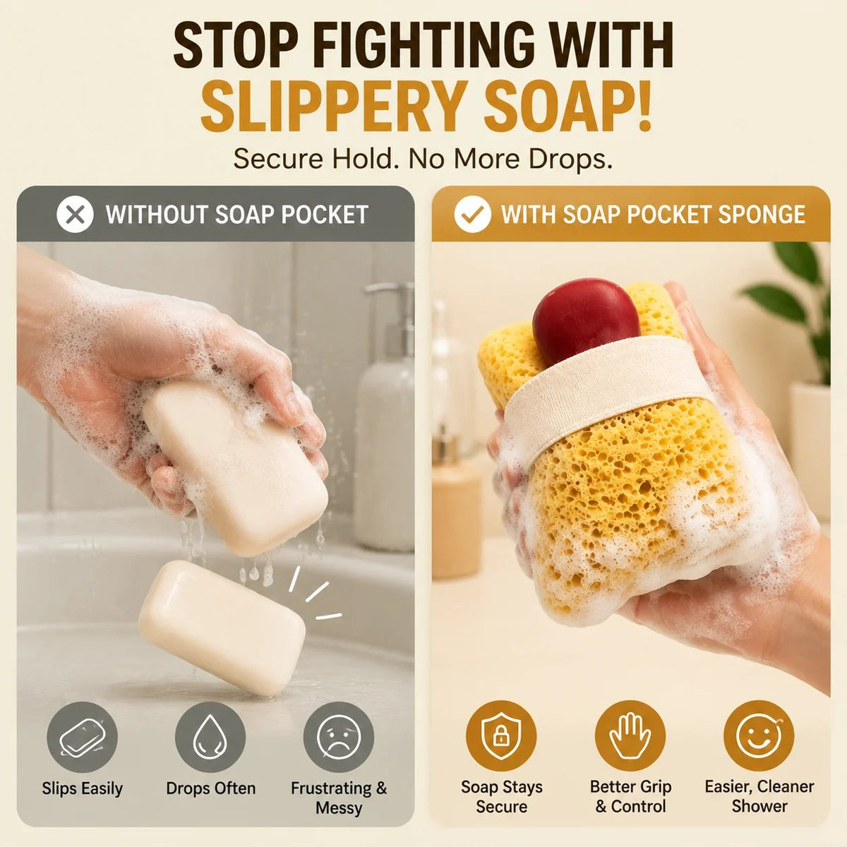 🎉Soft Soap Pocket Sponge – The Easy Way To Create More Shower Foam