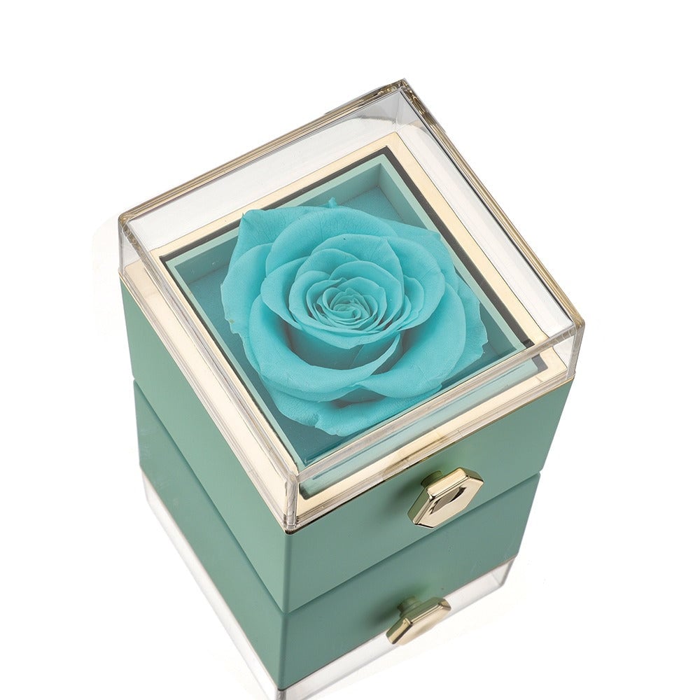 Eternal Rose Box - W/ Engraved Necklace & Simulated Rose.