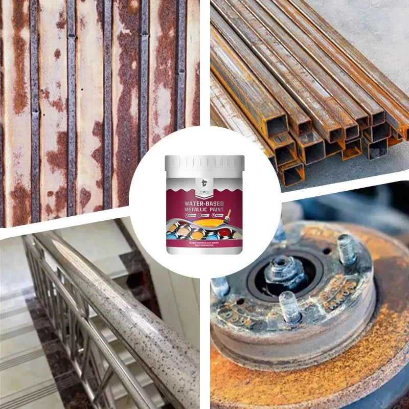 🔥HOT SALE🔥⏳Time-Limited Special⏰Rust Converter Metallic Paint – One coat stops rust, no sanding, no fumes. Dries to a sleek metal finish. Perfect for garden tools & gates. 🔨🛡️