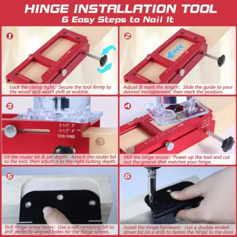 🎉Adjustable Door Hinge Mortise Jig Kit