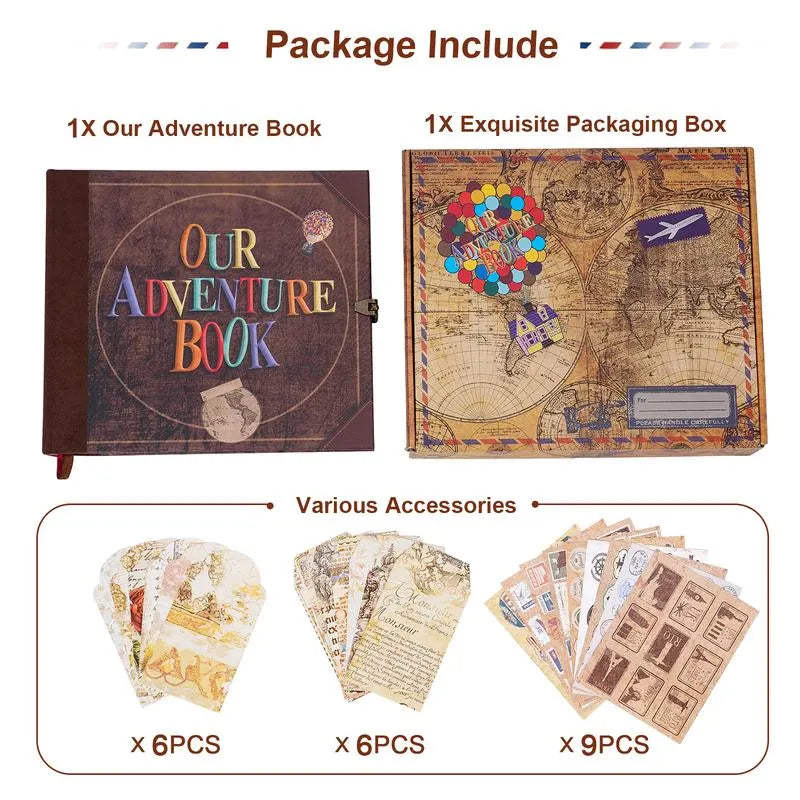 ❤️📚 Our Adventure Book Scrapbook 📸💕 - Retro Style Embossed Letter Cover, Perfect for Travel & Memories 💭"