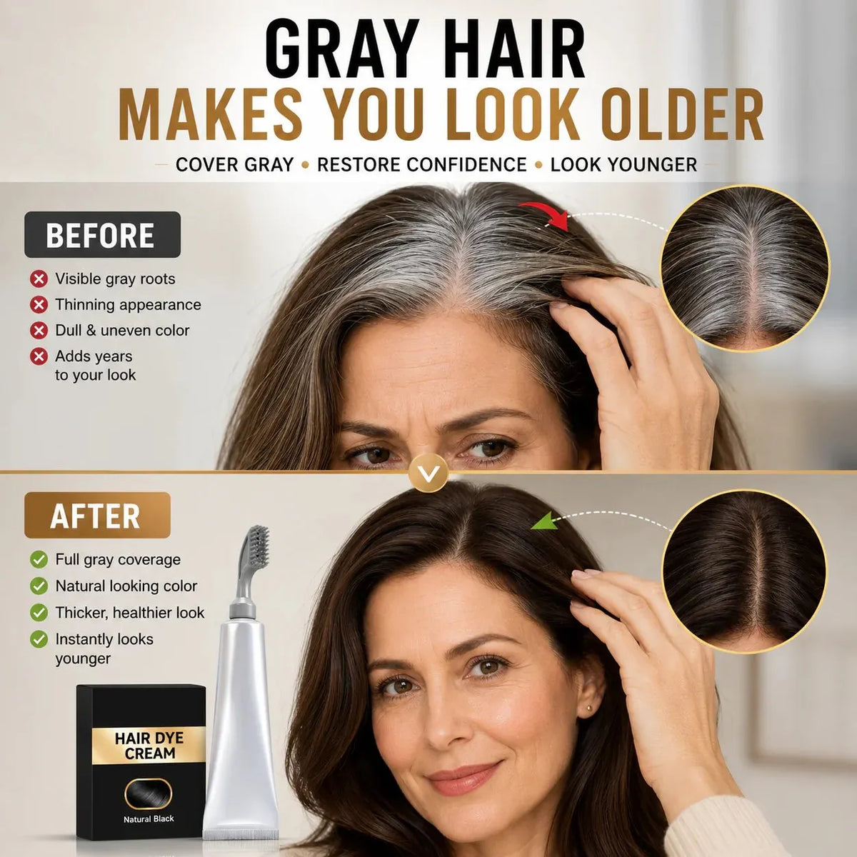 🎉Instant Gray Coverage Hair Dye Comb for Men & Women