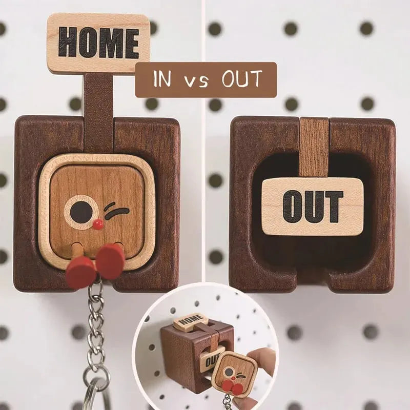 🎉 🔥Hot Selling:Creative Wooden Key Hooks with Funny Facial Expressions - Functional & Stylish Key