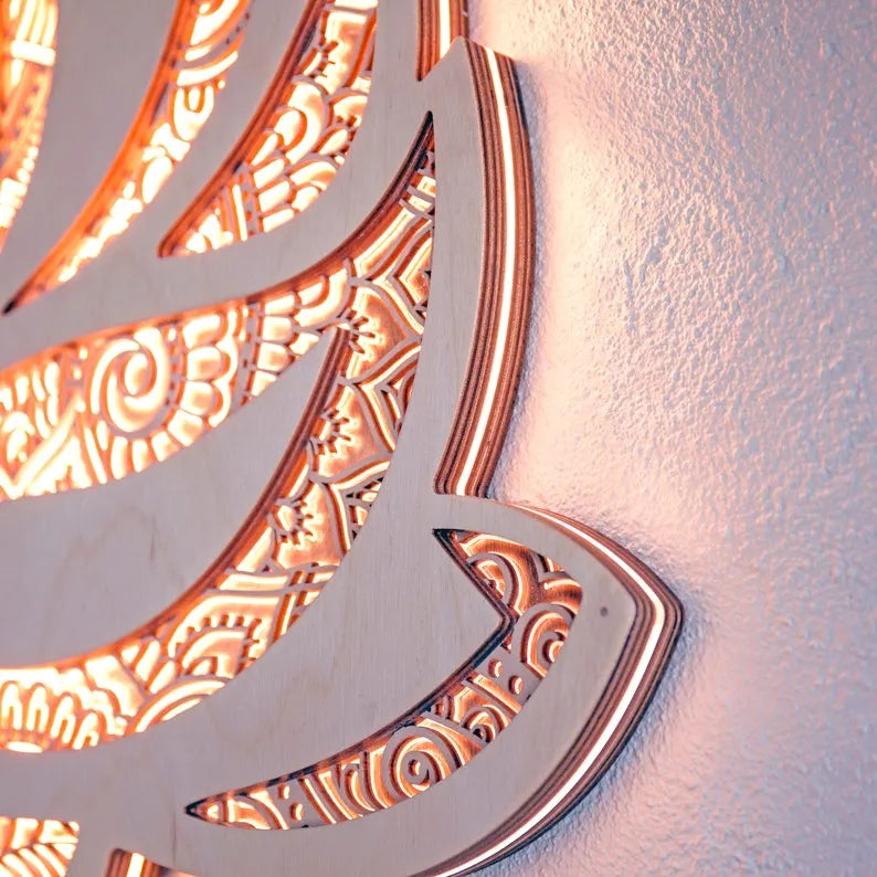 Lotus flower Mandala Yoga Room Art-RainbowArt