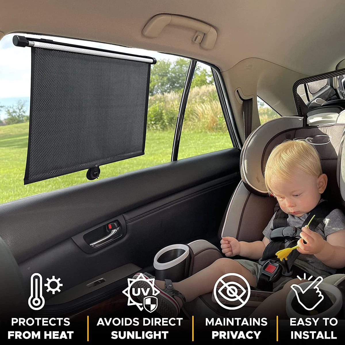 (💗Summer Hot Sale-40% OFF) Retractable Window Roller Sunshade For Car/Room