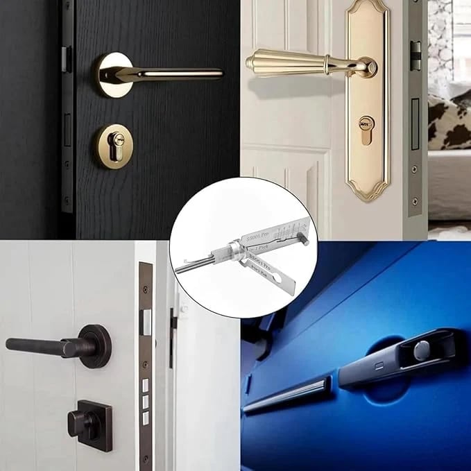 🎉⚒️Stainless Steel Master Key Decoder, SS001 Pro Lock Pick Tool for Beginners, Practical Locks for Lock Lock,Lock Pick Set(Only applicable to Flat Key Lock)