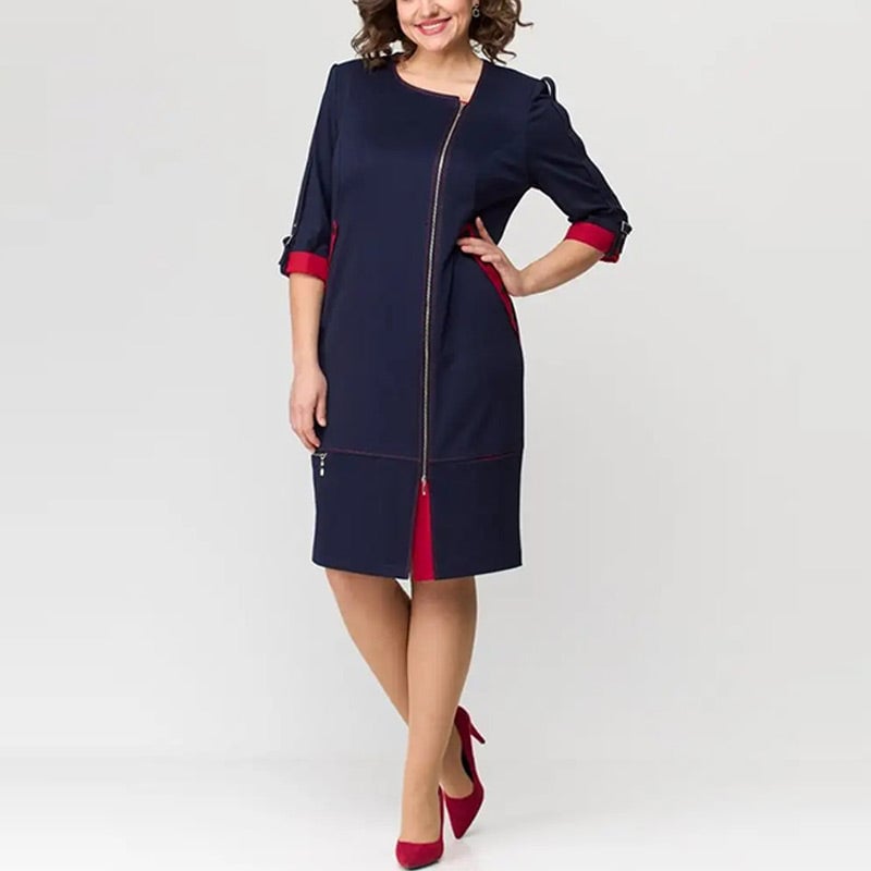 Fashionable high-end women's dress with side zipper