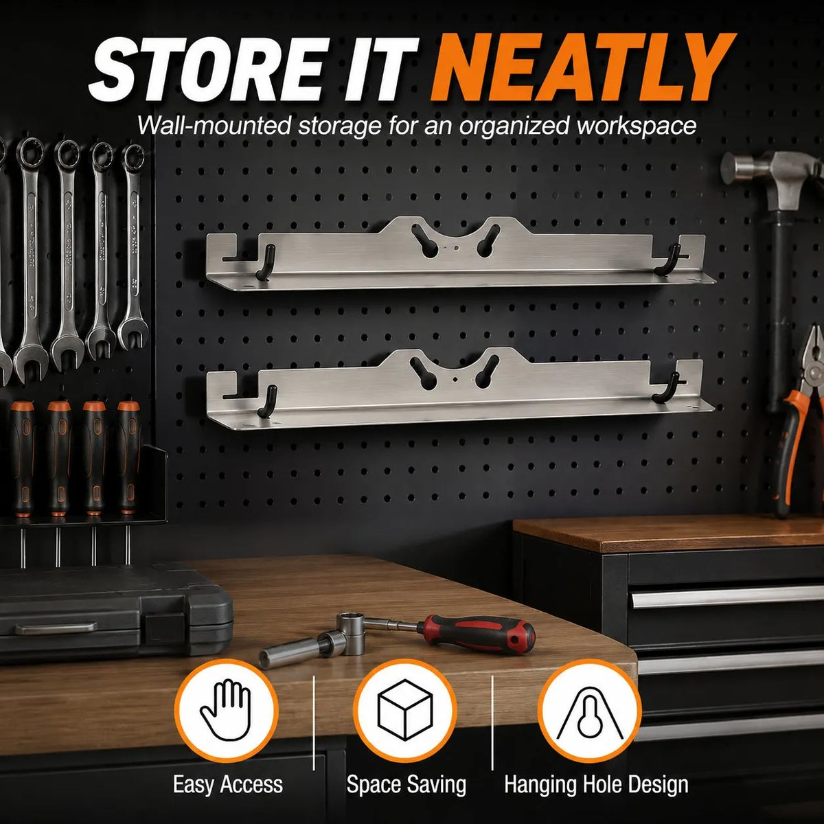 Toe Alignment Tool Plates Heavy Duty Upgrade Stainless Steel Wheel Alignment Tool Plate, with Hanging Holes for Easy Wall-Mounted Storage