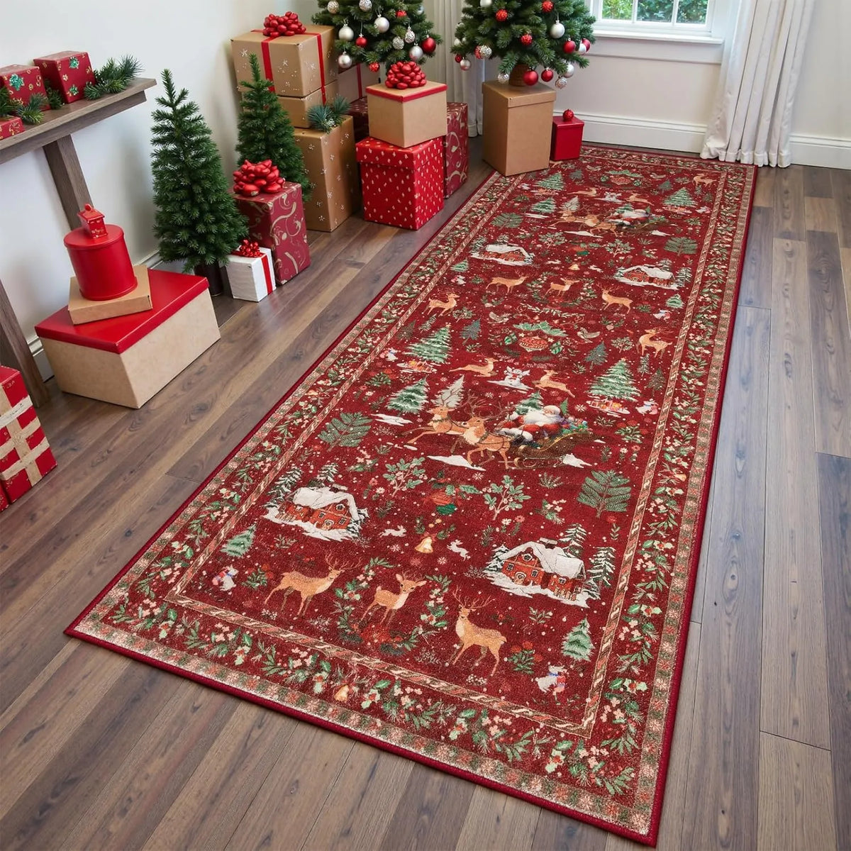 🔥HOT SALE🔥Soft Christmas Tree Santa Claus Carpet Runner