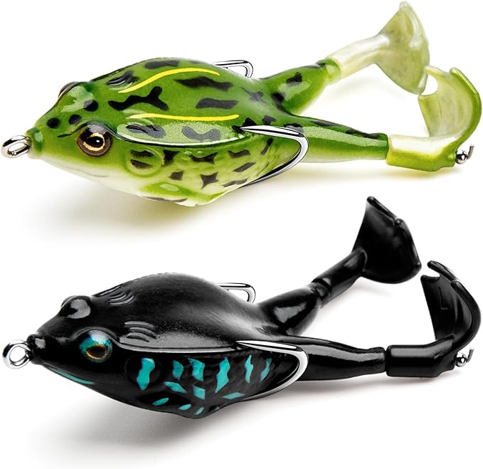 🎉🔥HOT SALE🔥🐸Frog Lure Bass Trout Realistic Prop with Weedless Hooks for Freshwater Saltwater