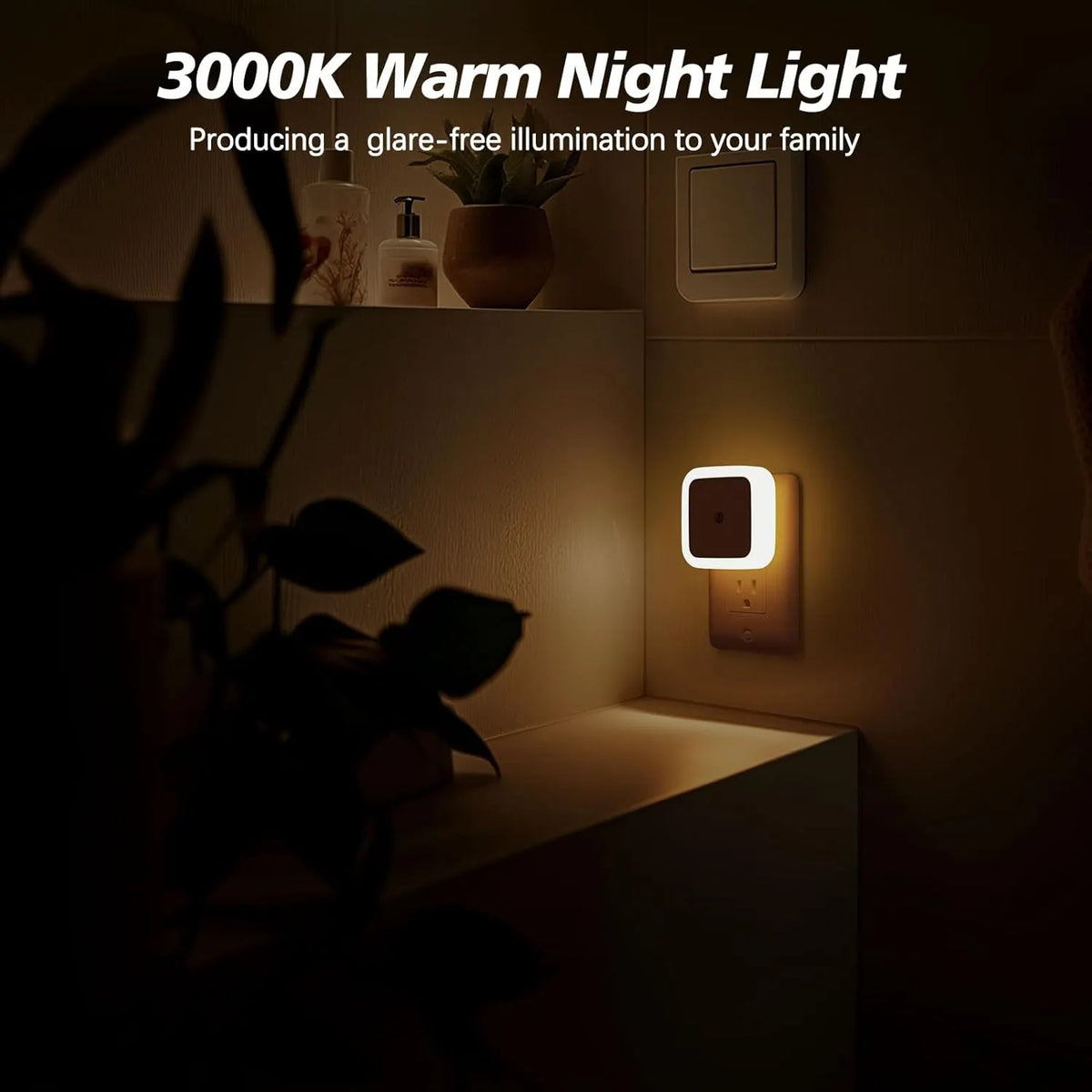 🎉6pcs Night Light, Night Lights Plug into Wall , Nightlight Plug in Night Lights, Dusk to Dawn Night Lamp Led Night Light for Bedroom, Bathroom, Hallway Warm White
