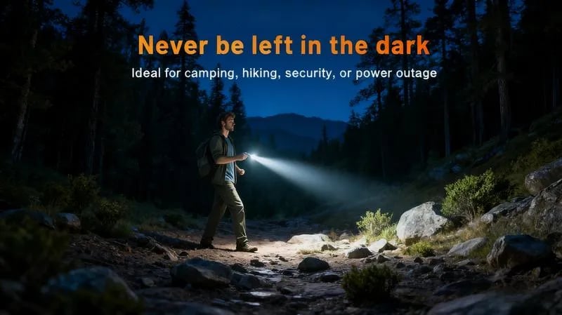 🎉 🔦Pocket Rechargeable EDC Flashlight:  Mini Keychain Light with Fire Starter & Window Breaker