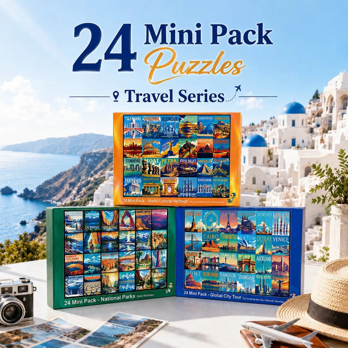 🎉🧩 24-Day Jigsaw Puzzle Advent Calendar – 1000 Pieces, 24 Mini Packs