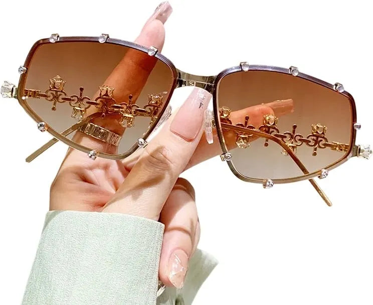 🔥 HOT SALE 🔥📢📢40% OFF !! ⏰Chic Sunglasses with Rhinestone Accents for Women