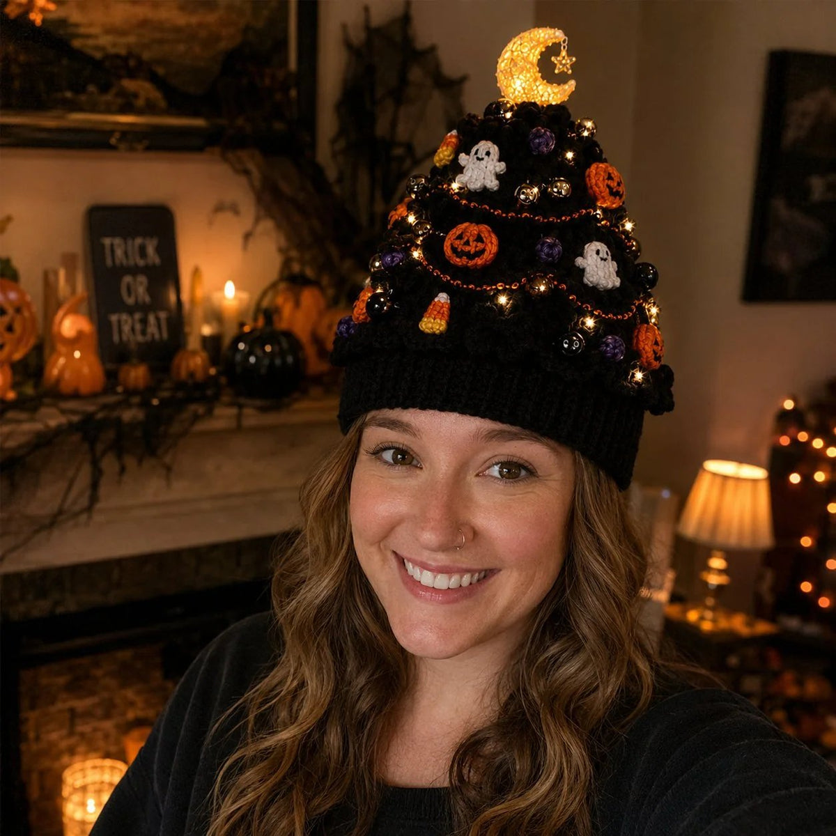 🎉🎄Beginner-Friendly Light-Up Christmas Tree Crochet Hat DIY Kit | Complete Kit with Coordinated Yarn, LED Lights & Step-by-Step Guide Included 💕