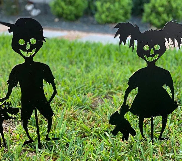 Cute And Unique Ghost Zombies - Halloween Yard Decor Metal Art