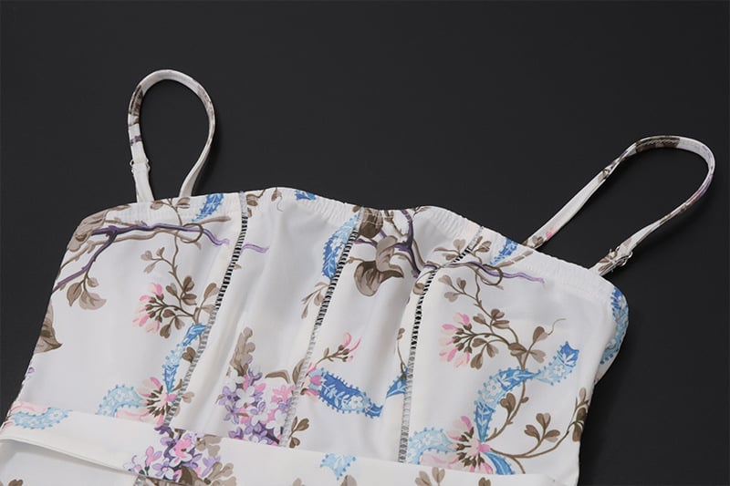 Cream Floral Print Sundress