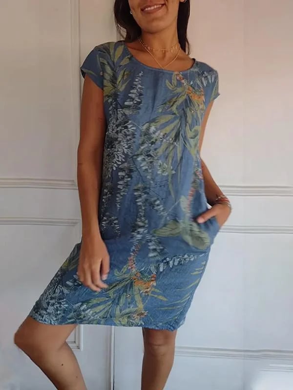🌸🌸 Casual Printed Dress with Pockets