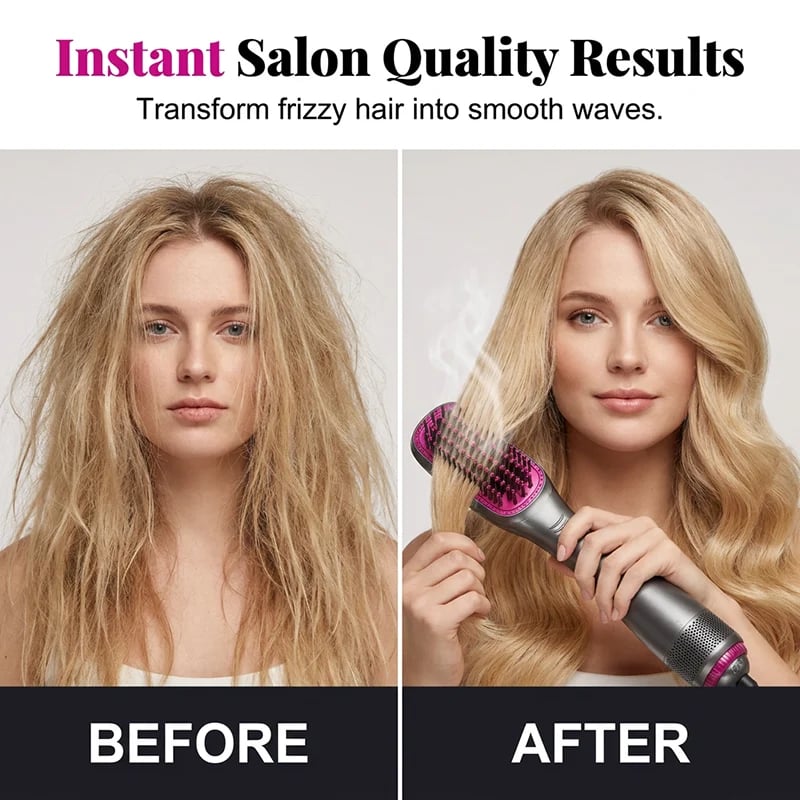🔥 HOT SALE 🔥🔥LAST DAY 49% OFF🔥💇‍♀️3-in-1 Ionic Hair Dryer Brush ✨ One Step Hot Air Styling Brush for Straightening, Drying & Curling