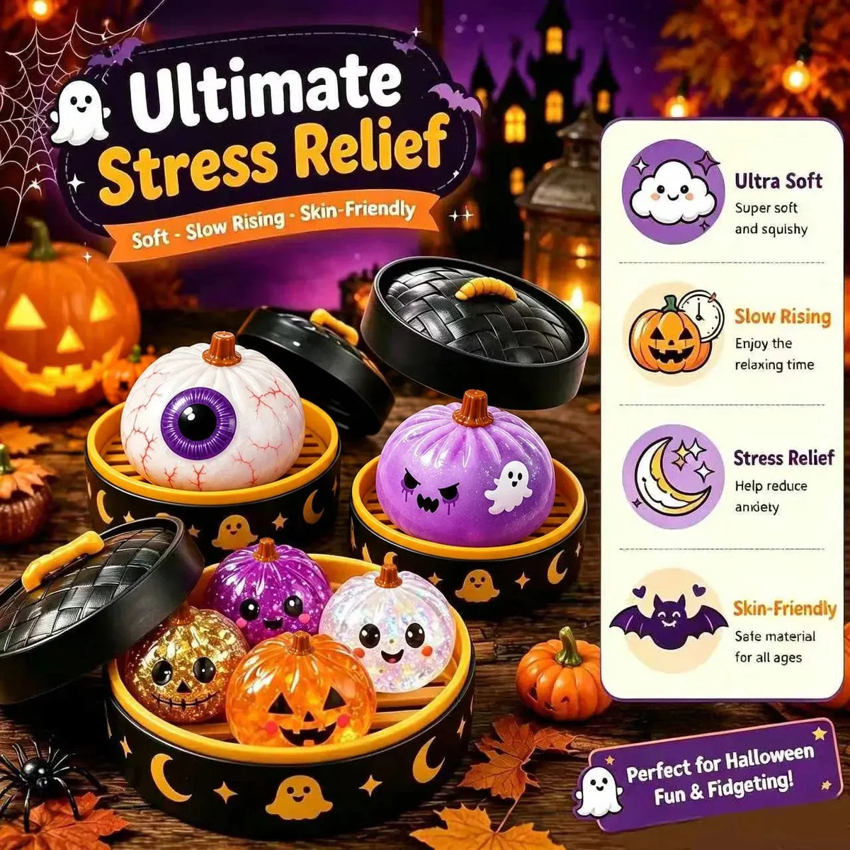 🎉🎃🎃🎃👻49% OFF – Adorable Halloween Ghost Squishies You Can't Put Down! 🖐️