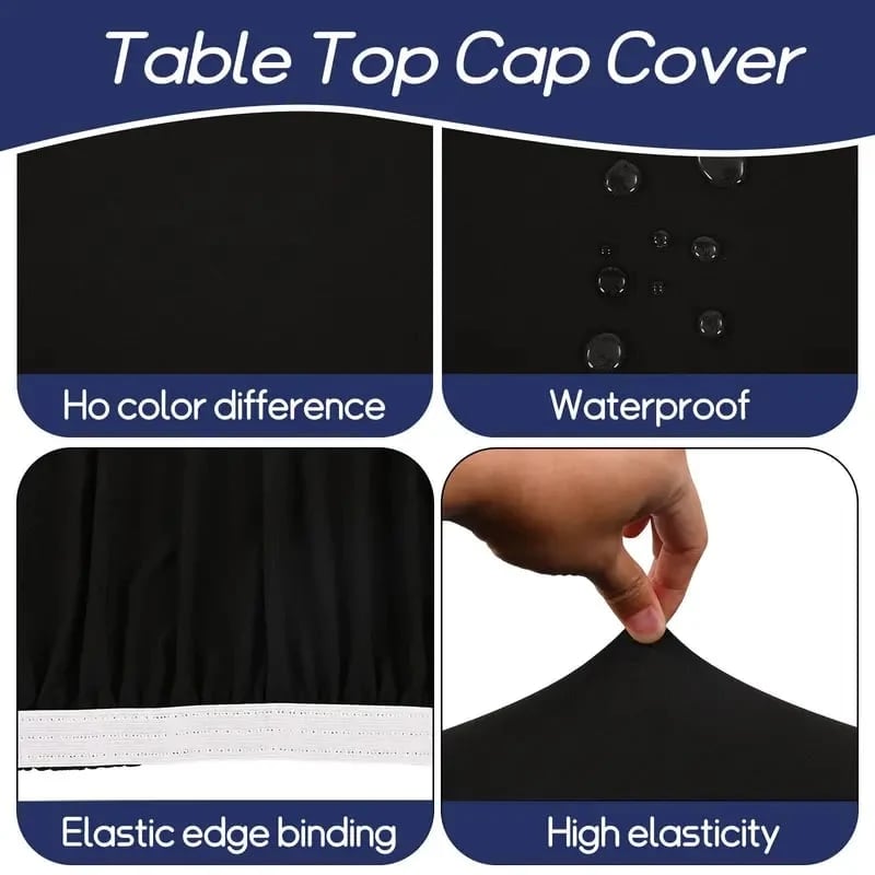 🔥 HOT SALE 🔥Stretch Fabric Table Top Cap Cover – Elastic Edge, Waterproof & Reusable