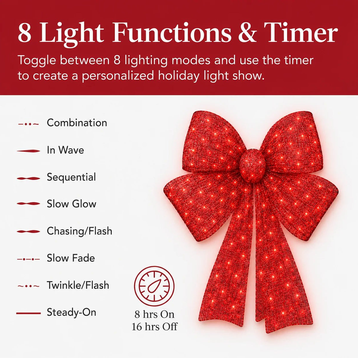 🔥HOT SALE🔥 48-Inch Lighted Christmas Bow 🎀