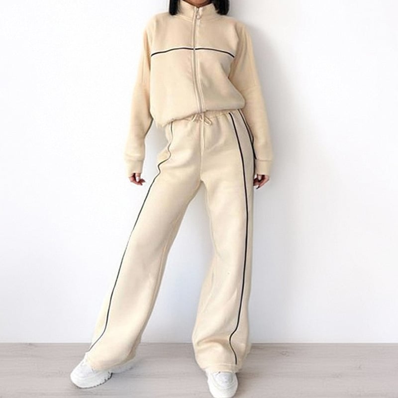Autumn temperament casual loose fashion cardigan hoodie set women