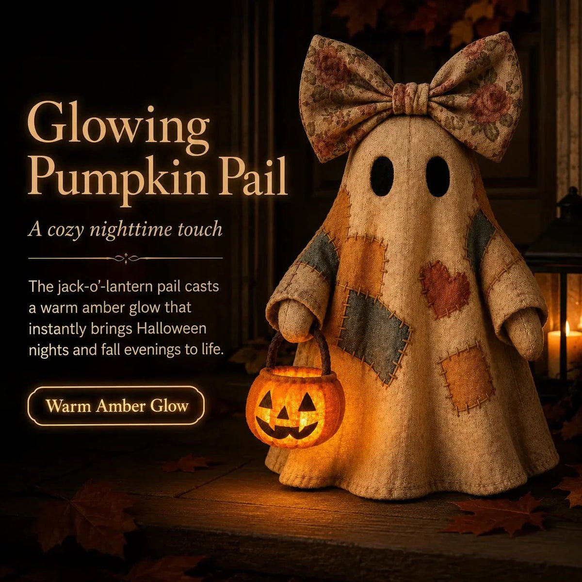 🎉👻Lighted Vintage Patchwork Ghost