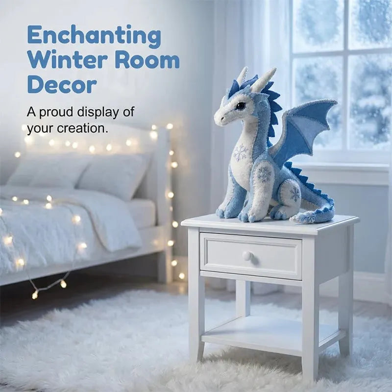 🔥HOT SALE🔥DIY Ice Dragon Felt Patchwork Kit Arctic Winter Guardian Sewing Set